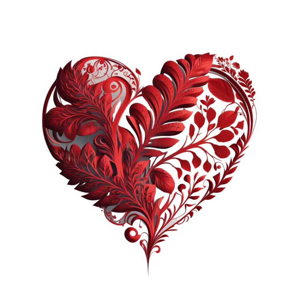 bloemen hart Valentijn dag met transparant vrij vector png