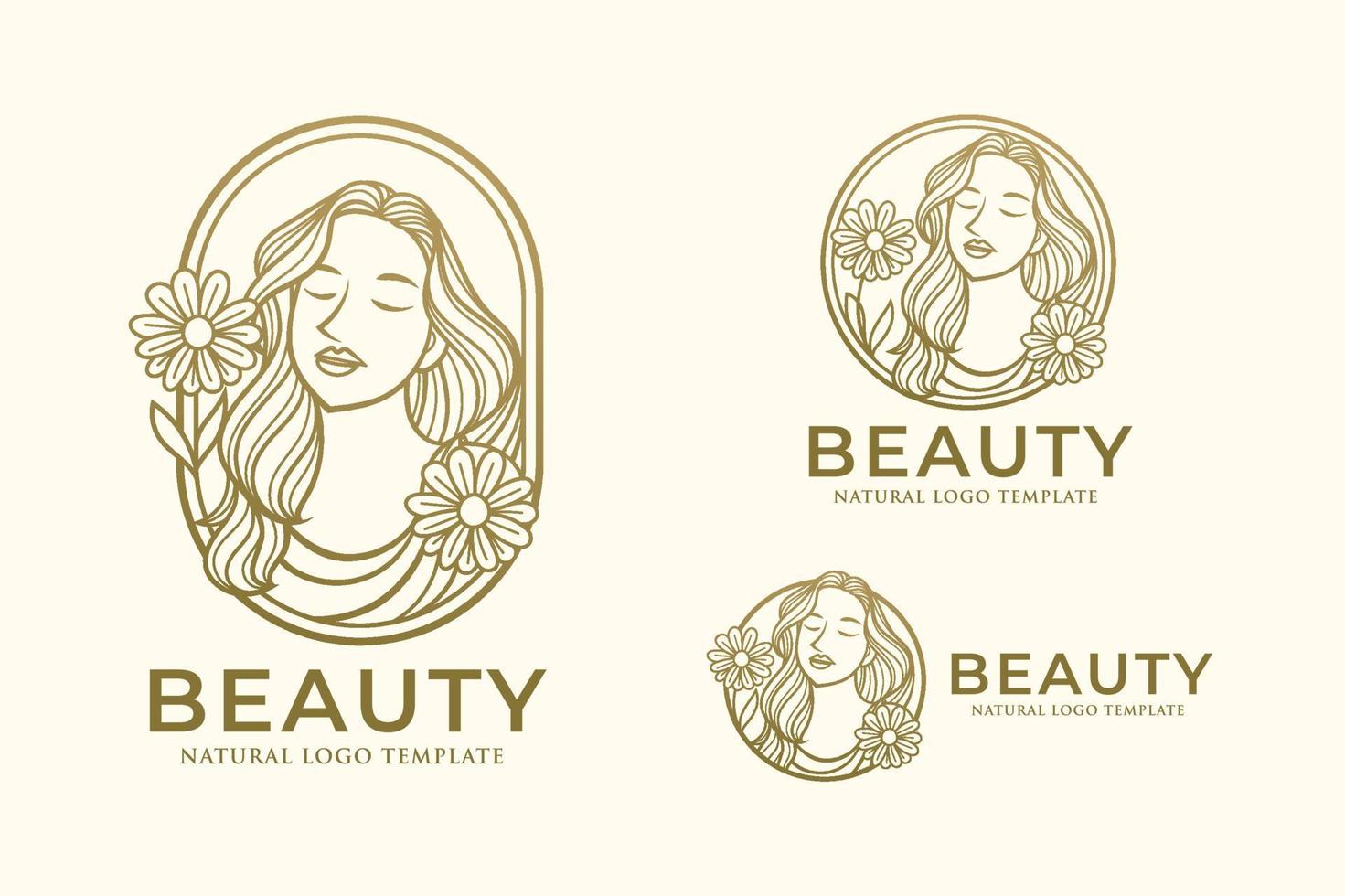 Beauty Woman Line Art Logo Design Template vector