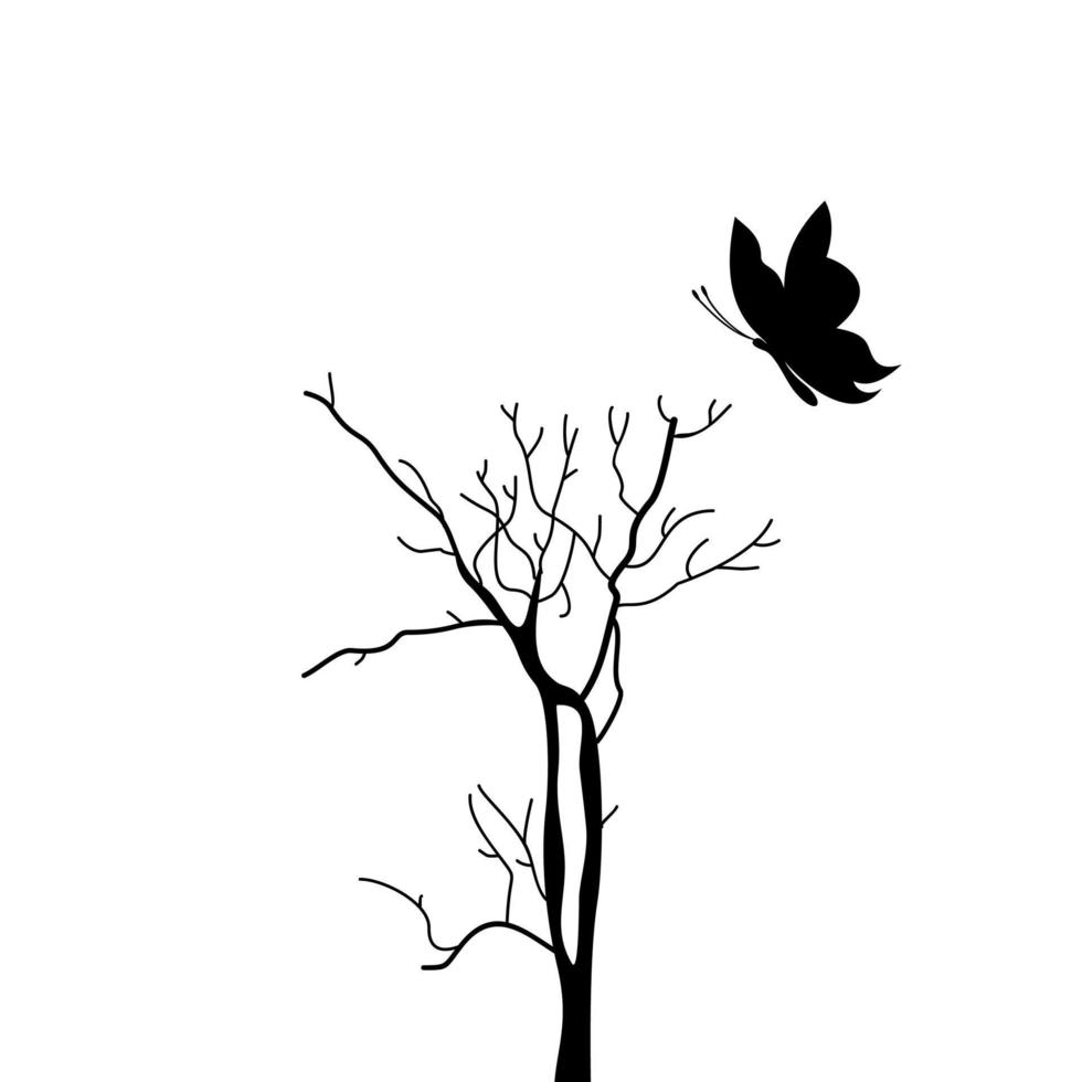 A butterfly on a tree vector