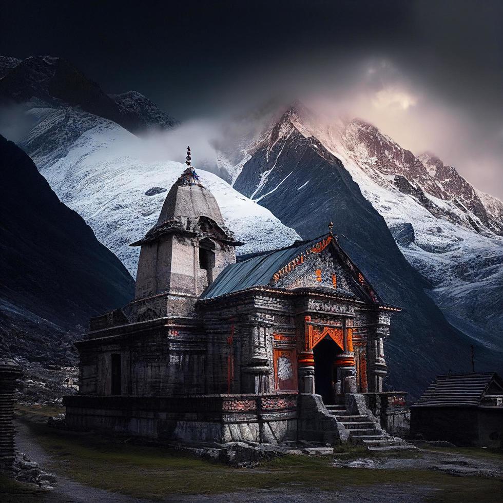 kedarnath templo, montañas foto