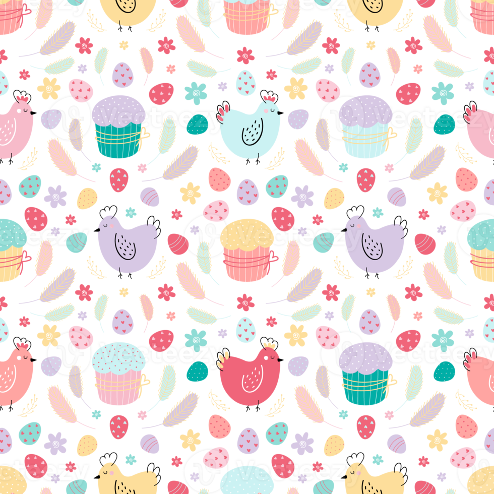 Easter festive holiday seamless pattern png