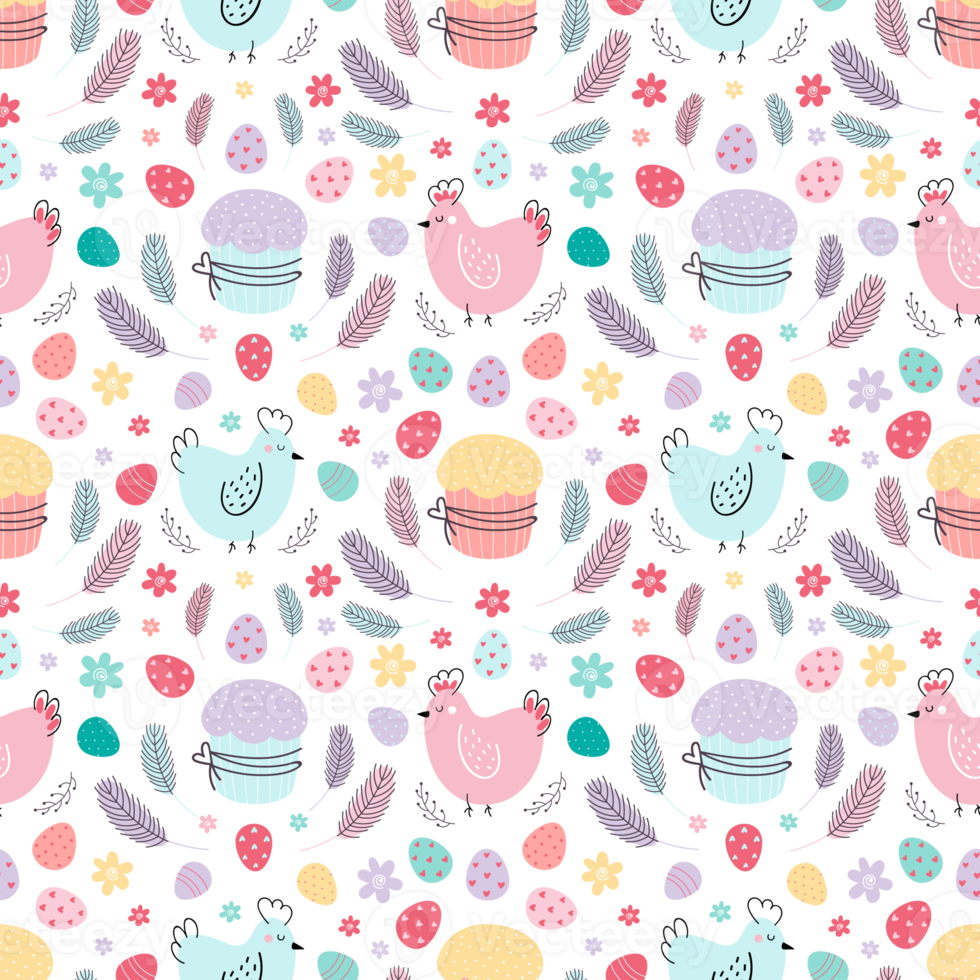 Easter festive holiday seamless pattern png