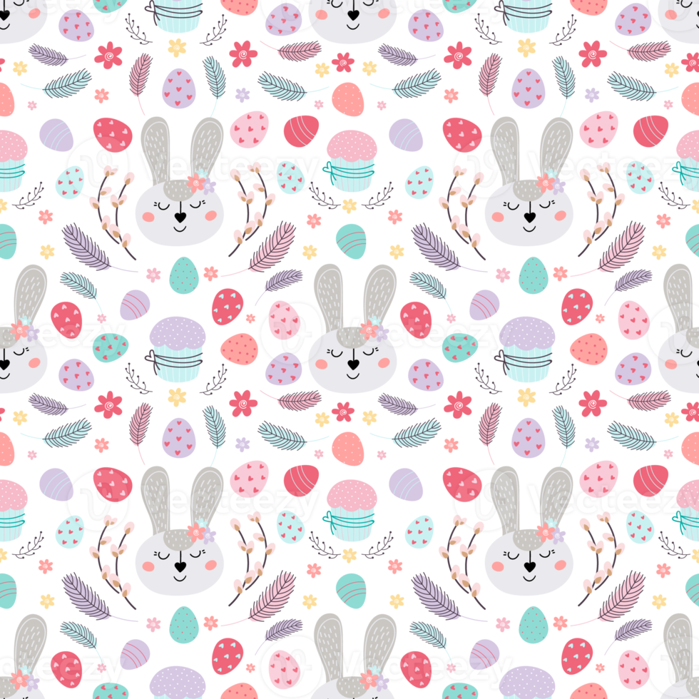 Easter festive holiday seamless pattern png
