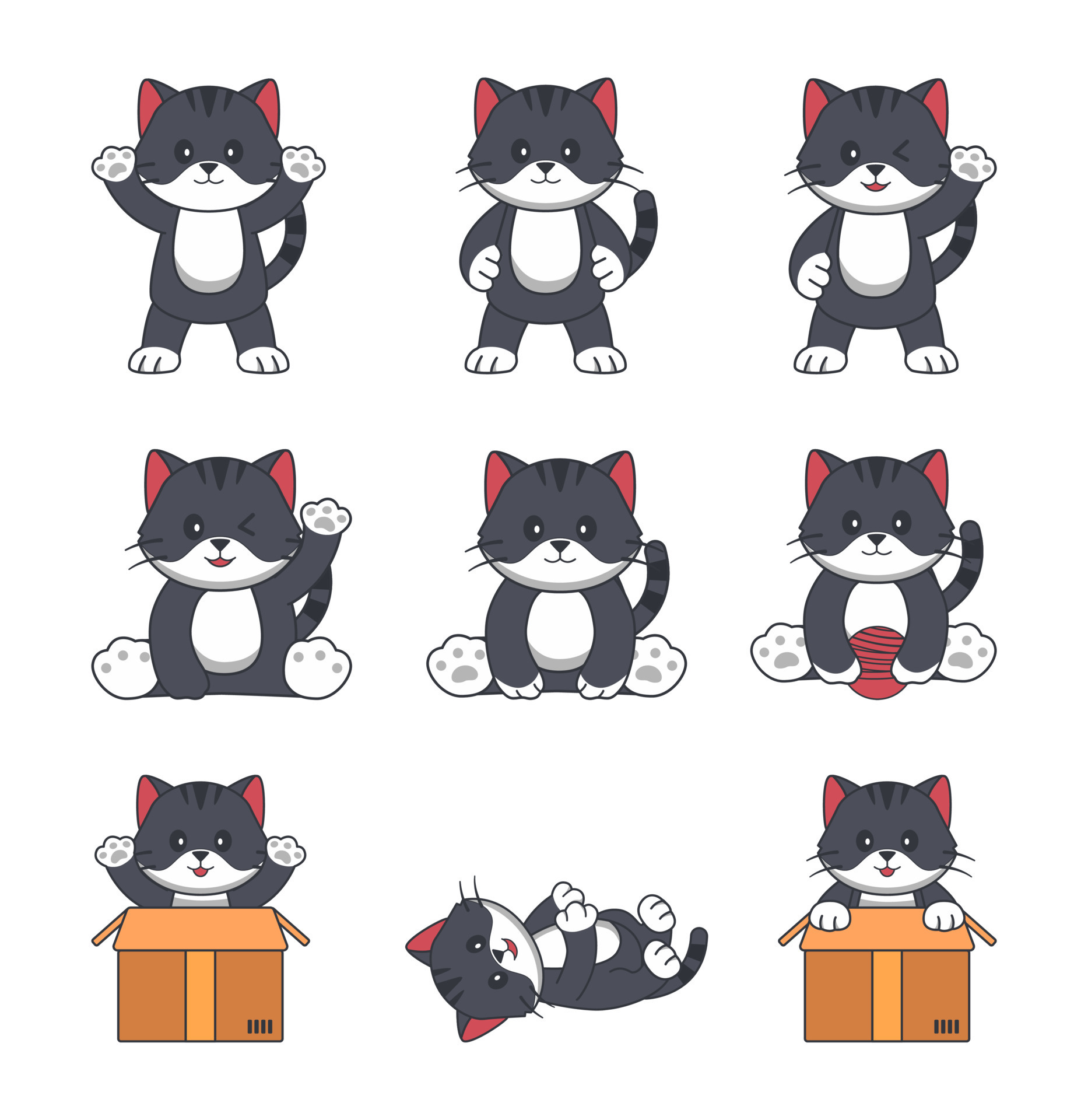 Cute Cat Illustration Vector Set 22540664 Vector Art At Vecteezy Cute Cat Illustration Vector Set 22540664 Vector Art At Vecteezy