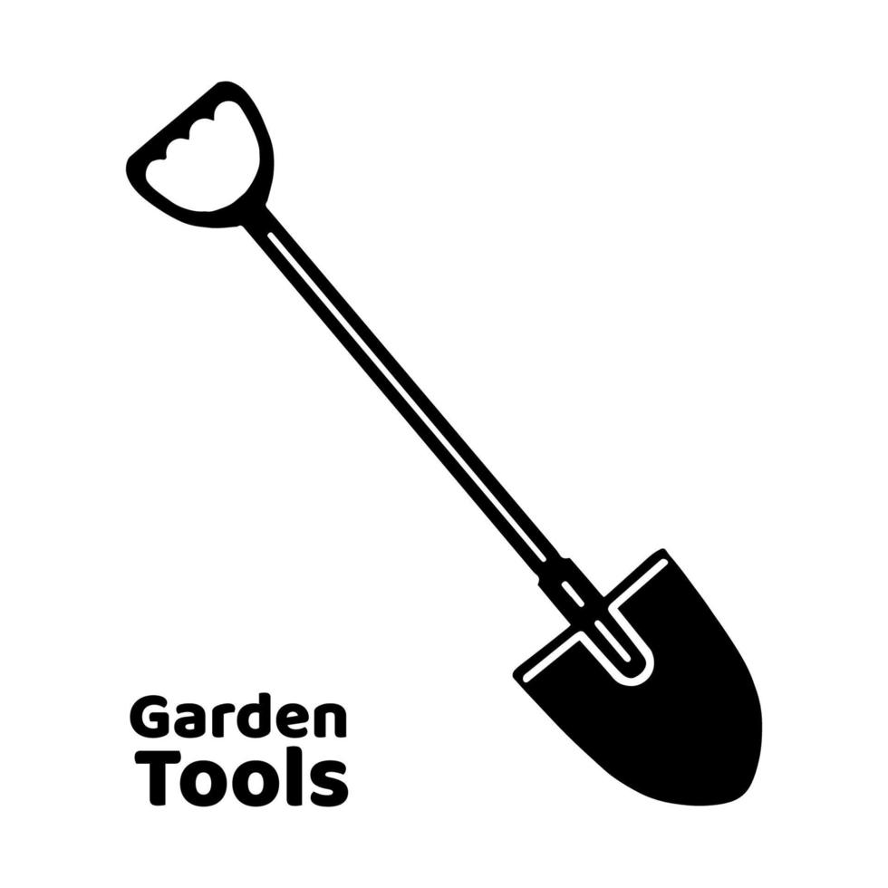 The shovel is big for digging. Garden tools. Flat style icon. Isolated on white background. Vector. vector