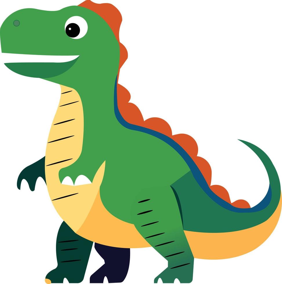 funny cartoon dinosaur icon vector