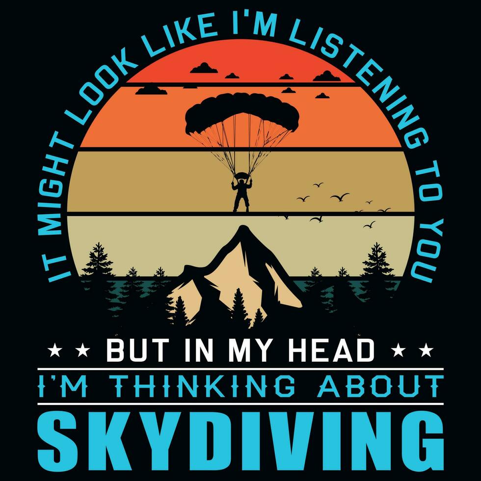 Skydiving graphics tshirt design vector