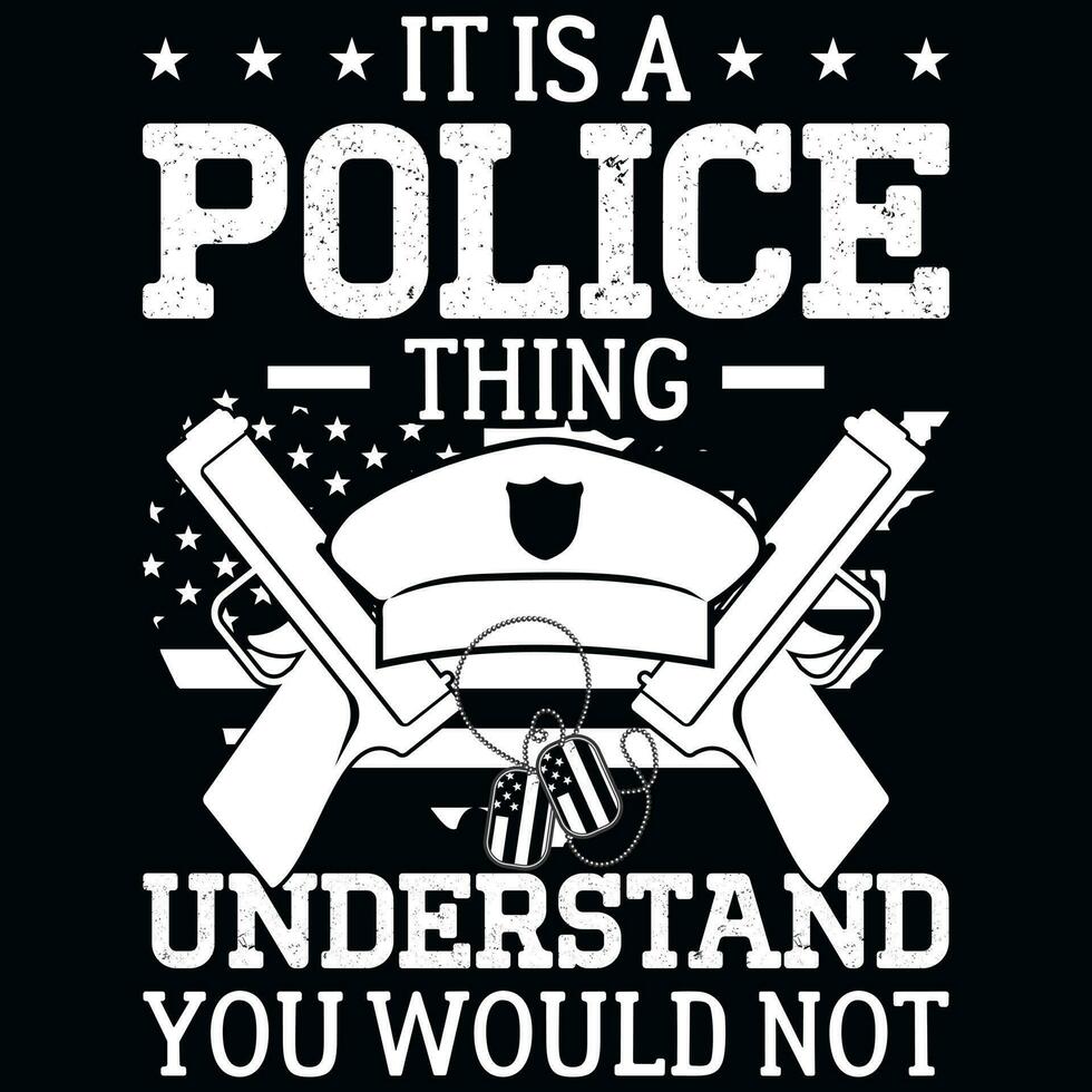 Police graphics tshirt design vector