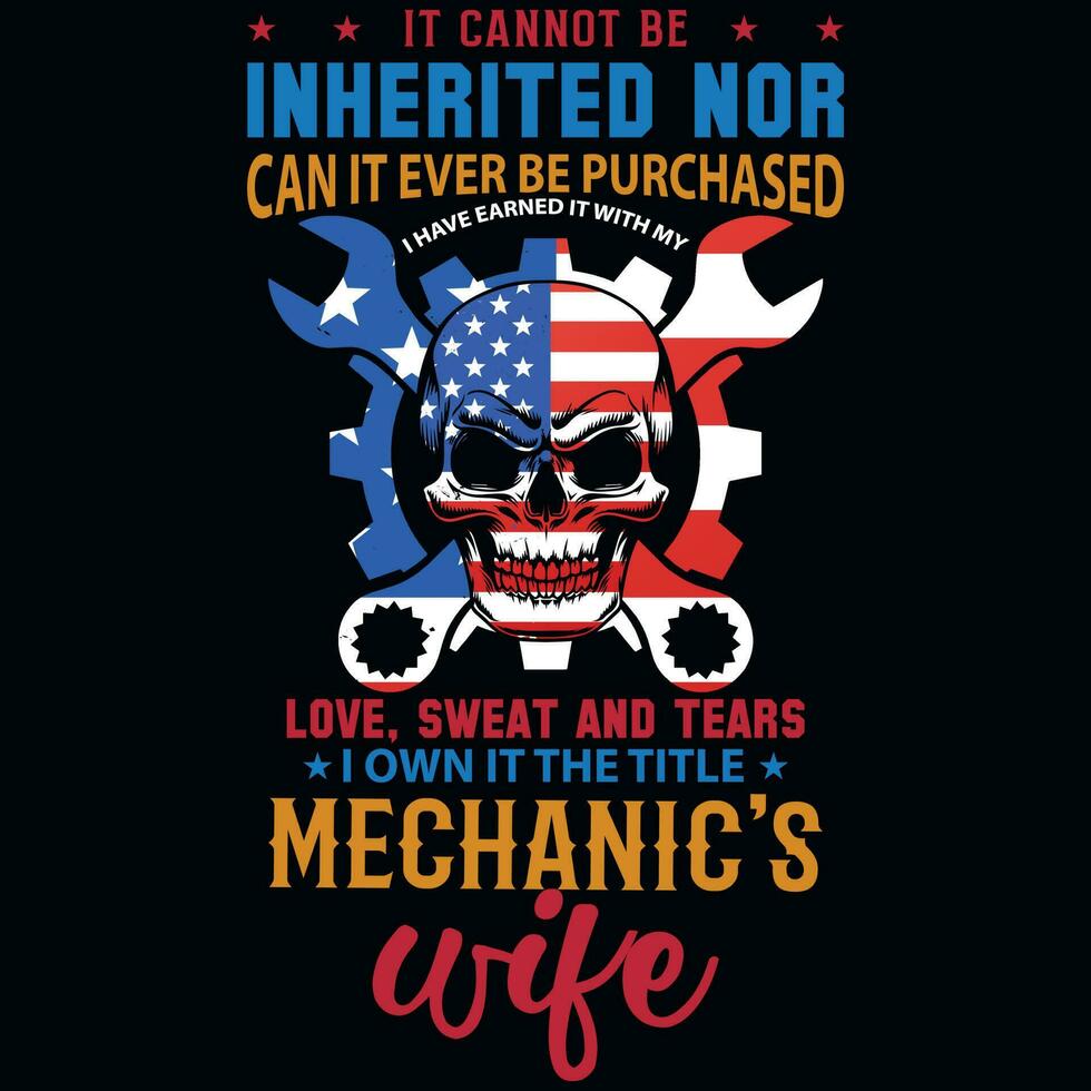 Mechanic graphics tshirt design vector