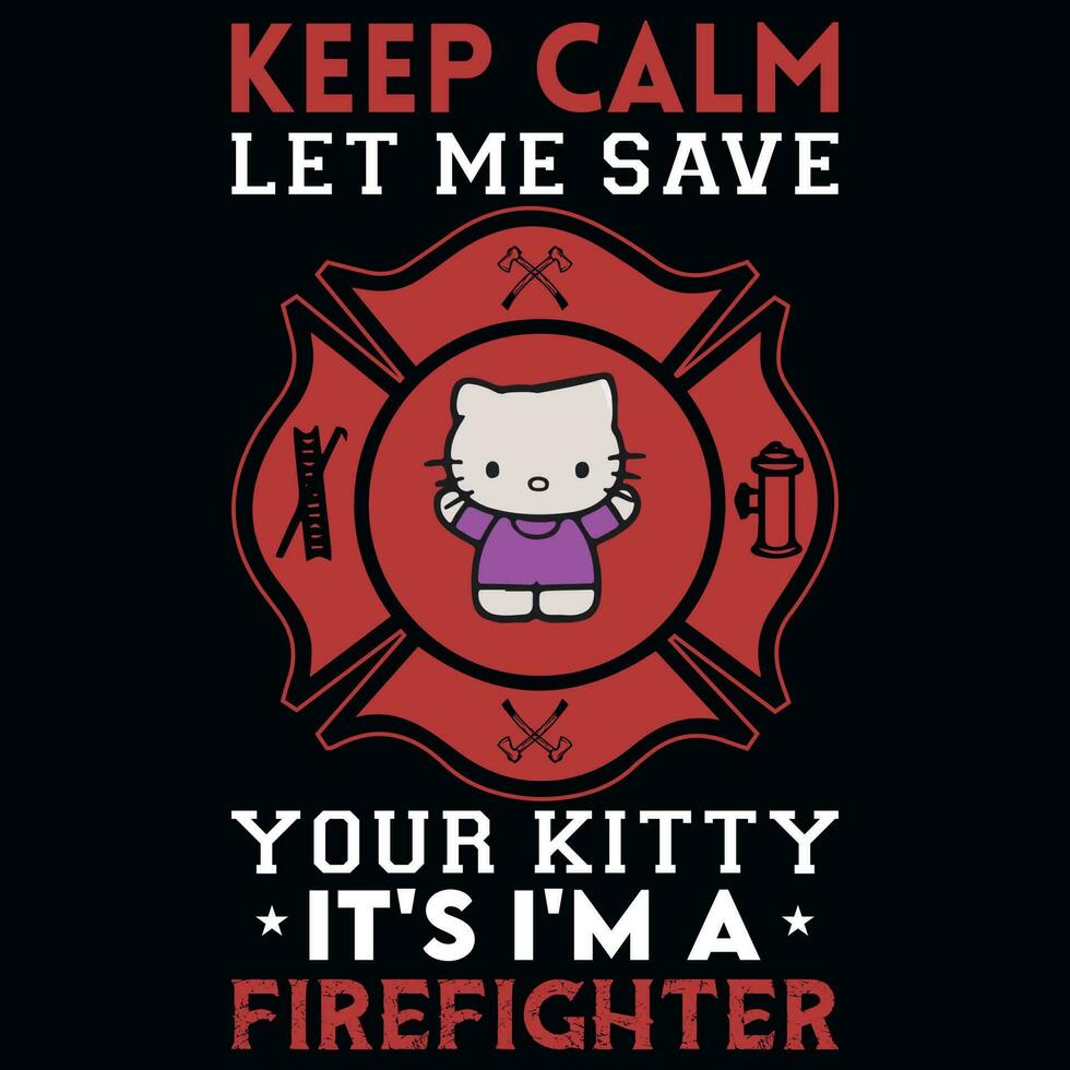 Firefighter graphics tshirt design vector
