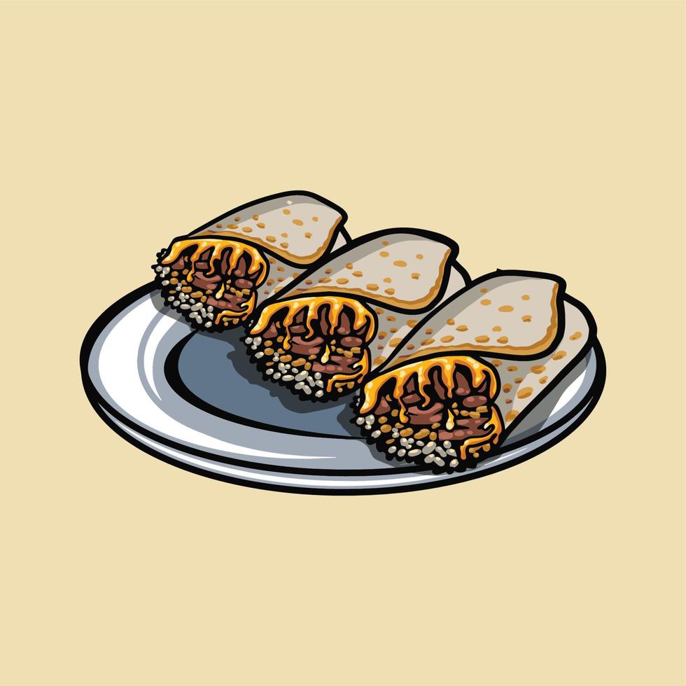 Burrito food vector