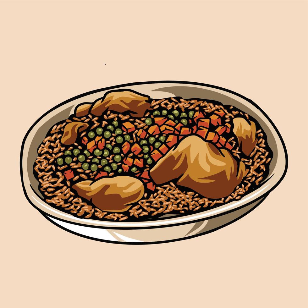 Arroz con pollo food vector