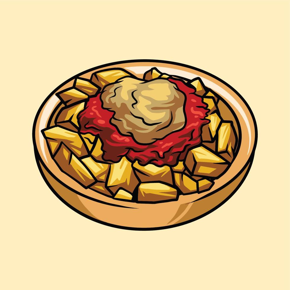patatas bravas food vector