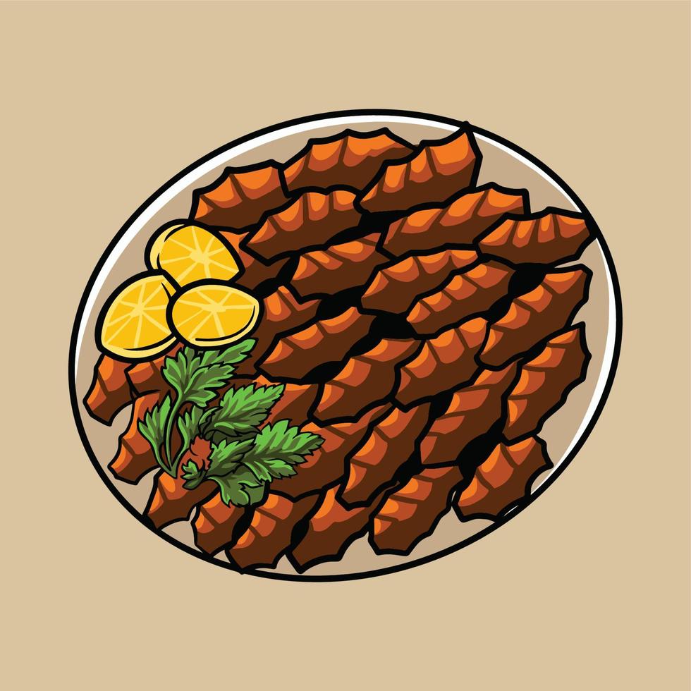 turkish cig kofte recipe food vector