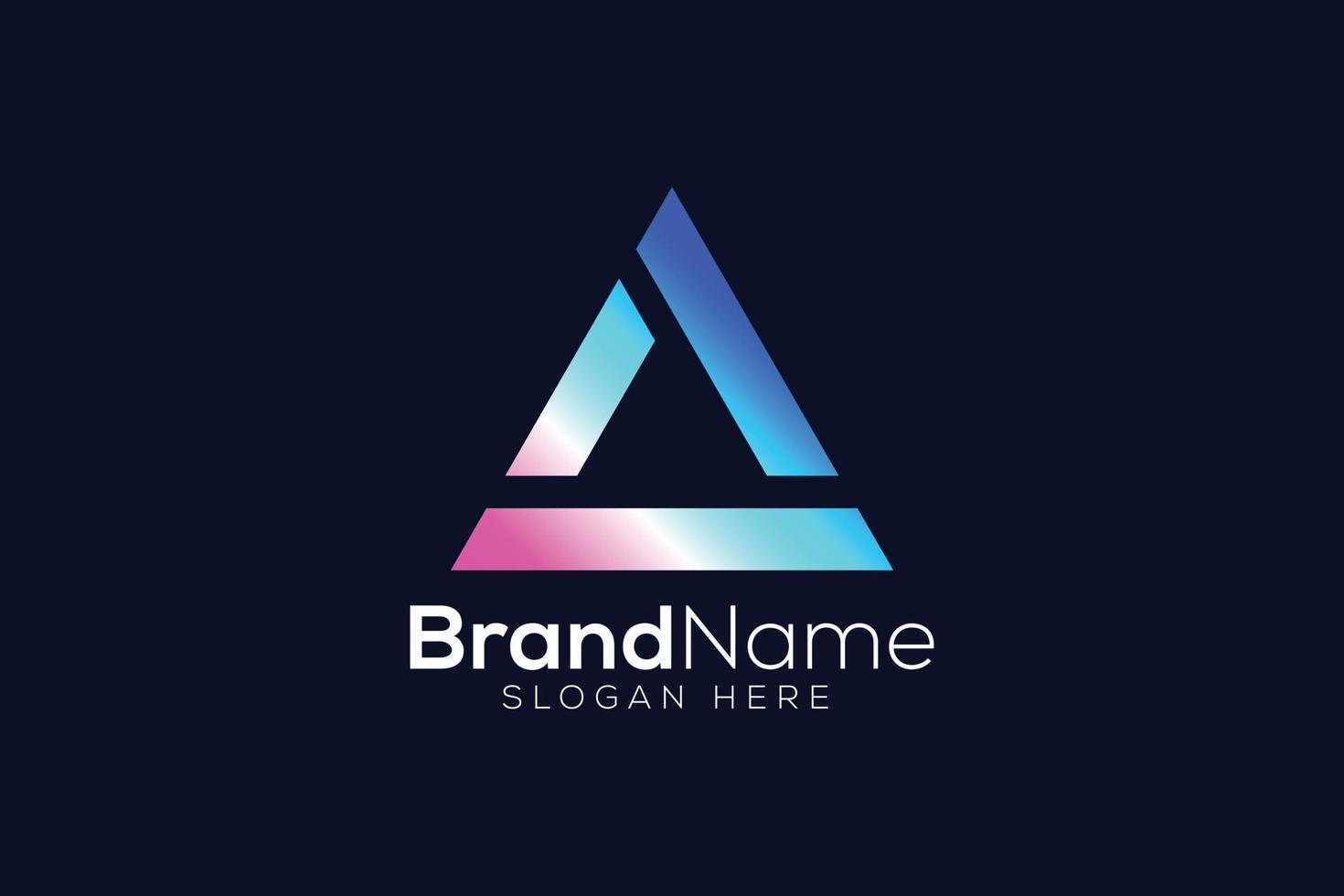 Colorful abstract triangle logo design template vector