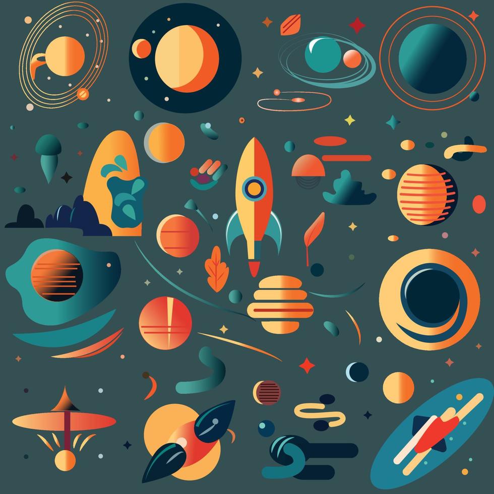 Science space pattern design vector