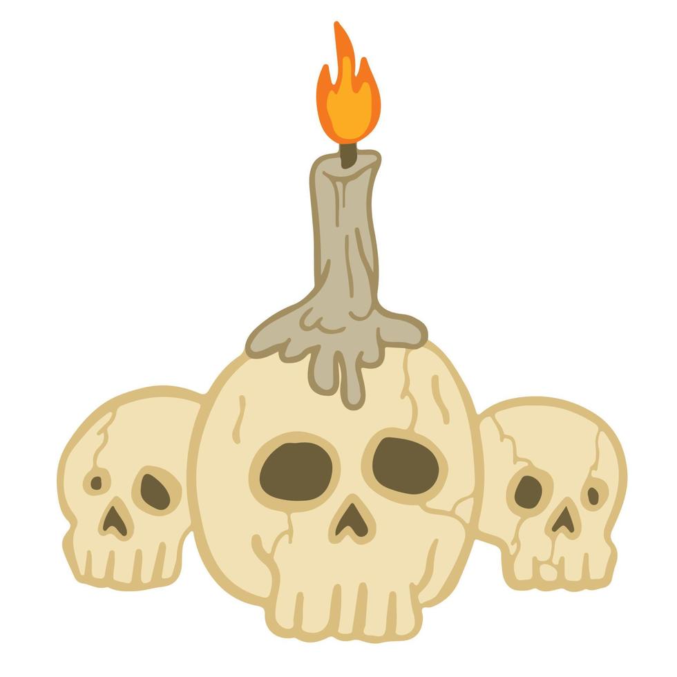 Tres cráneo y un vela vector