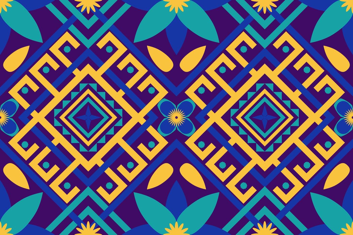 Colorful geometric ethnic seamless pattern design for wallpaper, background, fabric, curtain, carpet, clothing, and wrapping. vector