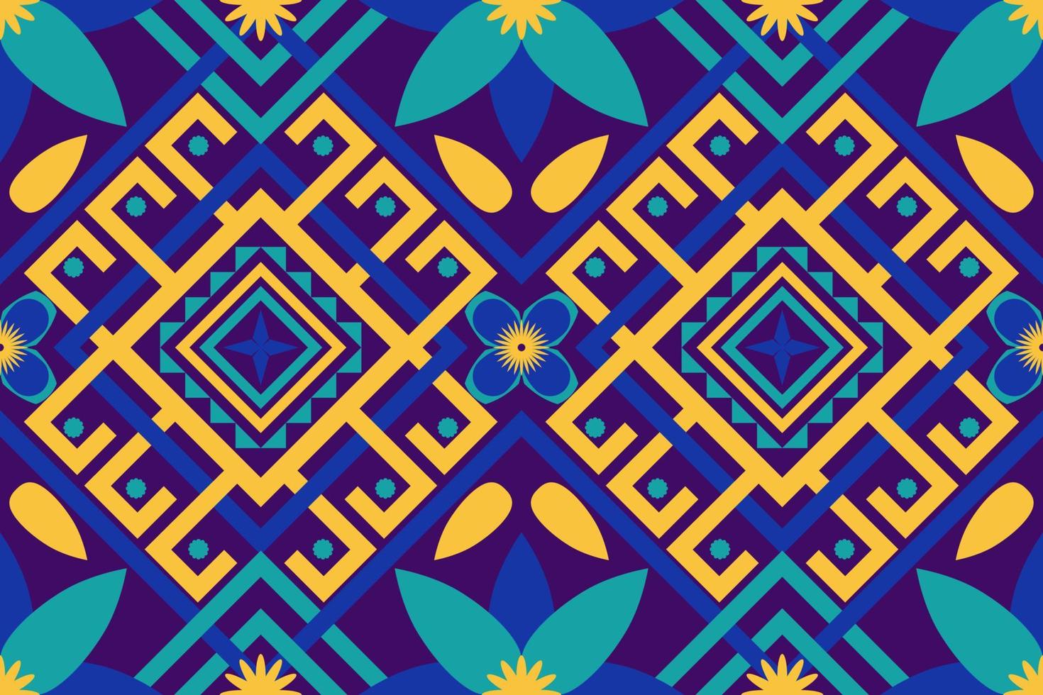 Colorful geometric ethnic seamless pattern design for wallpaper, background, fabric, curtain, carpet, clothing, and wrapping. vector