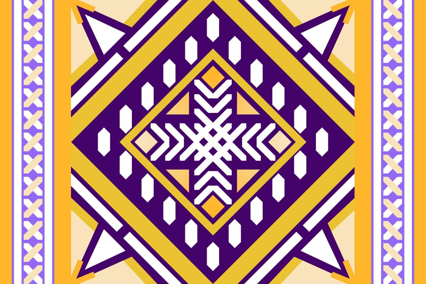 Colorful geometric ethnic seamless pattern designed for background, wallpaper, traditional clothing, carpet, curtain, and home decoration. vector