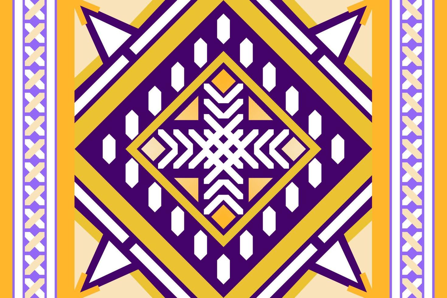 Colorful geometric ethnic seamless pattern designed for background, wallpaper, traditional clothing, carpet, curtain, and home decoration. vector