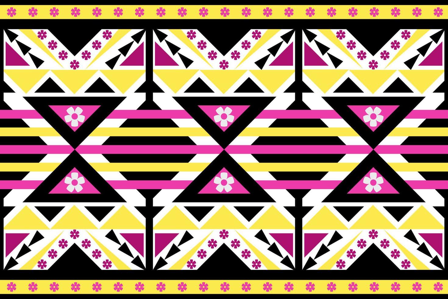 Colorful geometric ethnic seamless pattern designed for background, wallpaper, traditional clothing, carpet, curtain, and home decoration. vector