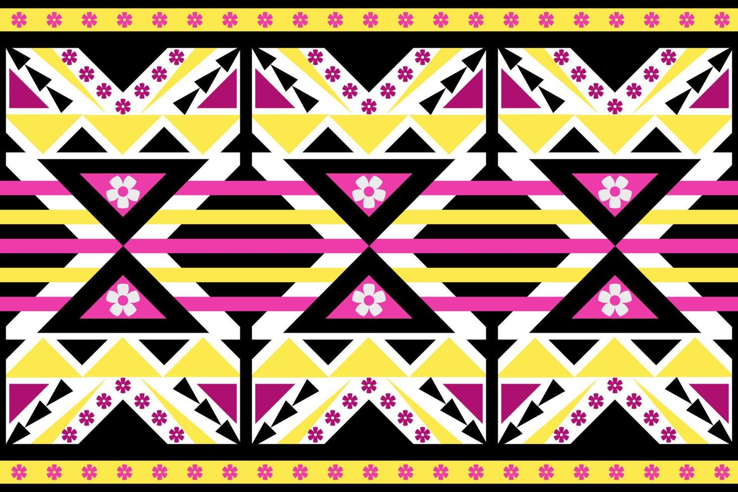 Colorful geometric ethnic seamless pattern designed for background, wallpaper, traditional clothing, carpet, curtain, and home decoration. vector