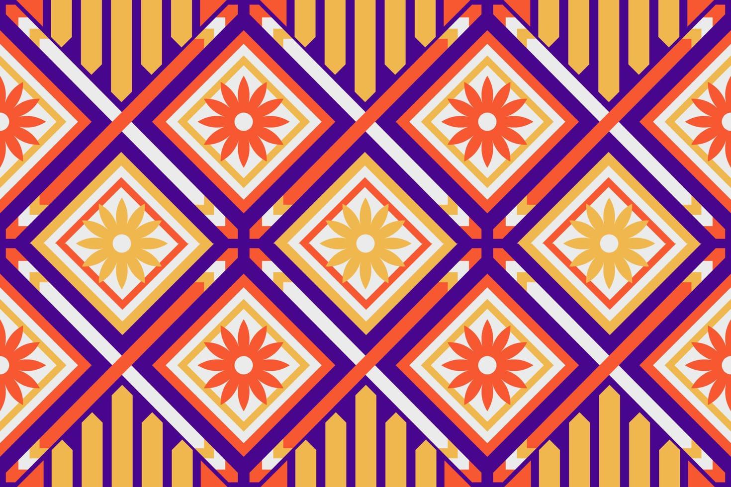 Colorful geometric ethnic seamless pattern designed for background, wallpaper, traditional clothing, carpet, curtain, and home decoration. vector