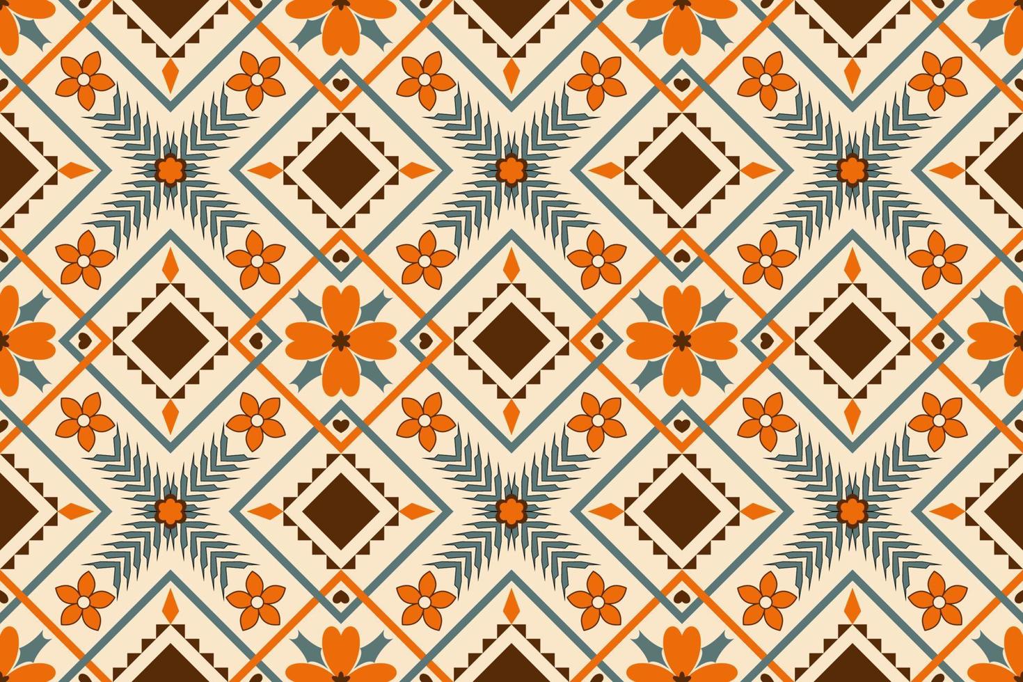 Colorful geometric ethnic seamless pattern designed for background, wallpaper, traditional clothing, carpet, curtain, and home decoration. vector