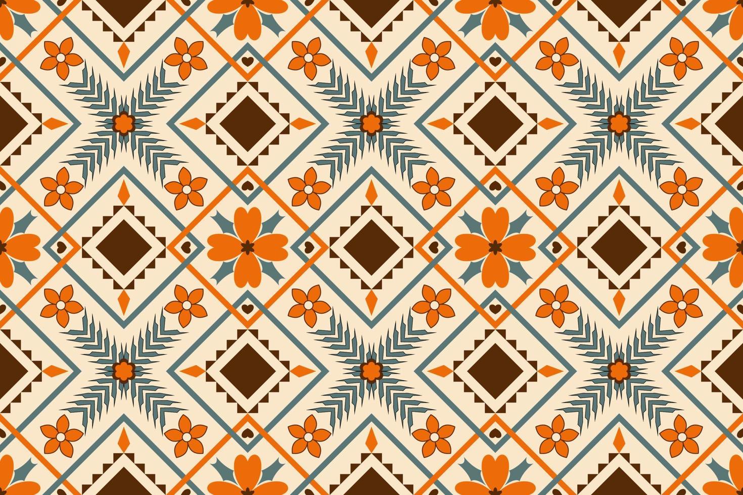 Colorful geometric ethnic seamless pattern designed for background, wallpaper, traditional clothing, carpet, curtain, and home decoration. vector