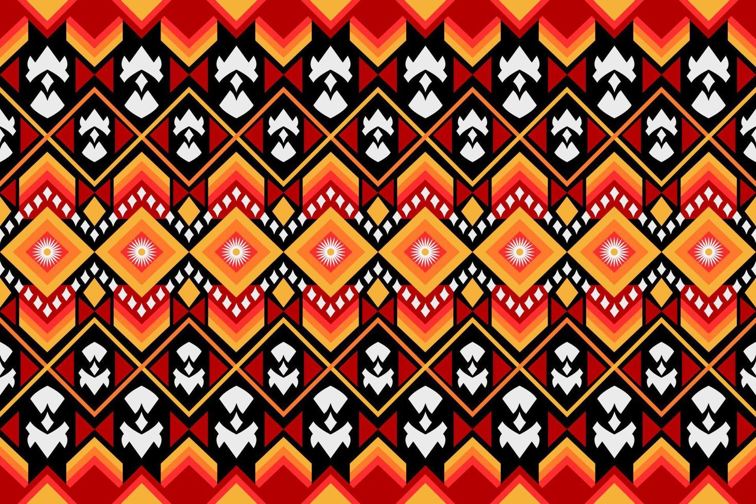 Colorful geometric ethnic seamless pattern designed for background, wallpaper, traditional clothing, carpet, curtain, and home decoration. vector