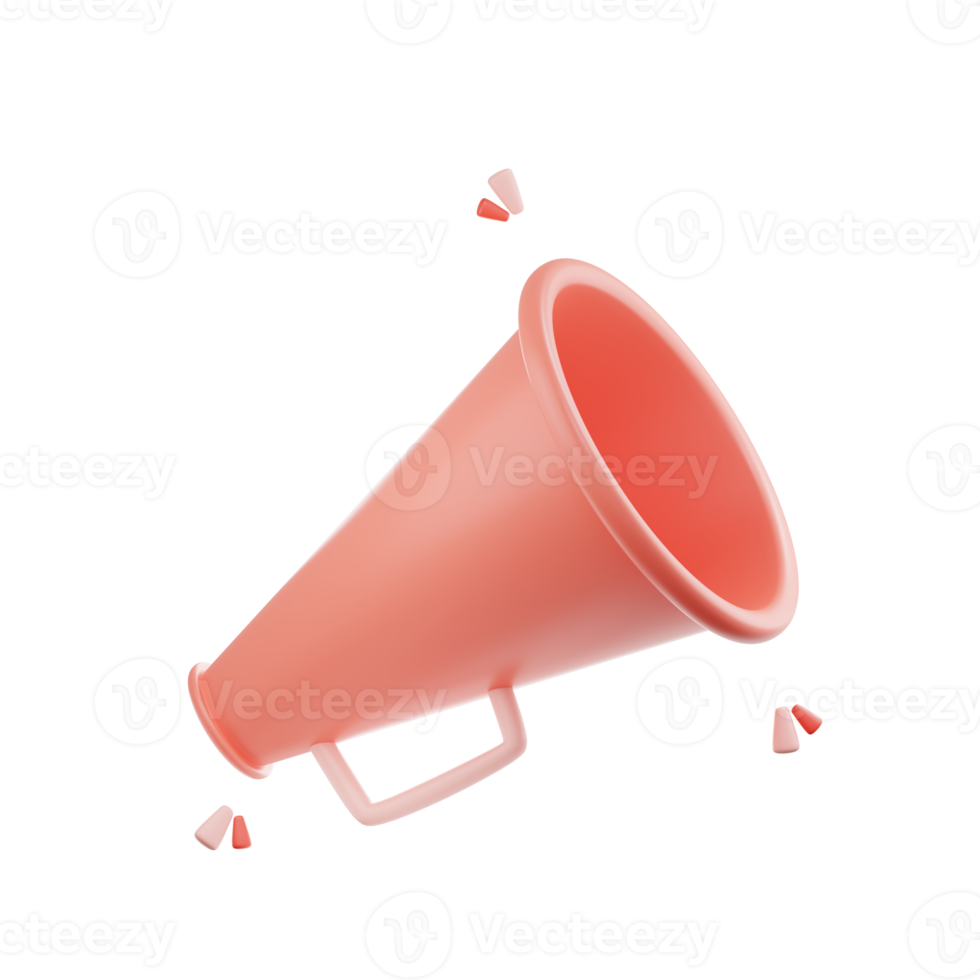 3D render Megaphone speaker or loudspeaker notification. Marketing time concept. png