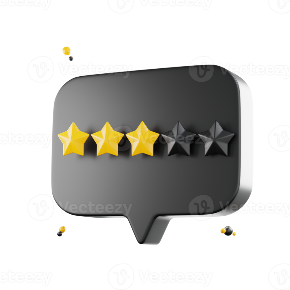 3d review rating stars for best excellent, services rating, Five stars, png
