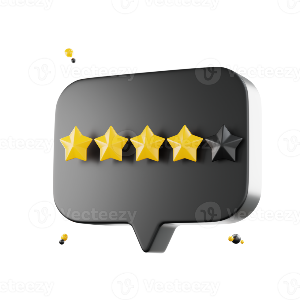 3d review rating stars for best excellent, services rating, Five stars, png