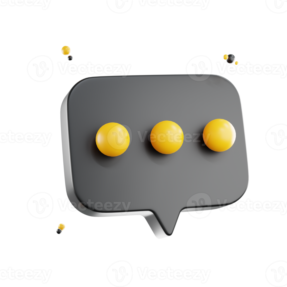 3d render chat bubble icon, Blank bubble talk or comment sign symbol png