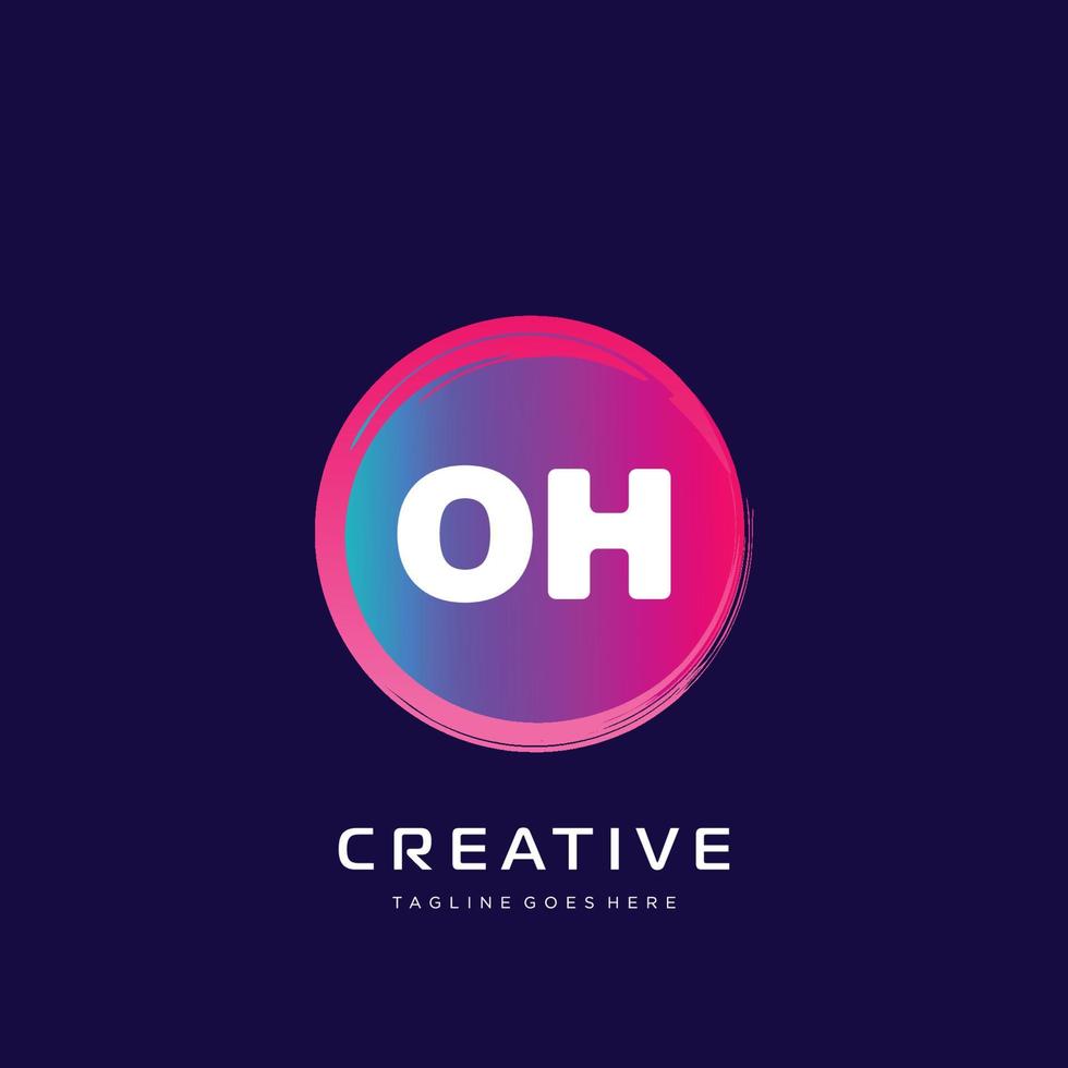 OH initial logo With Colorful template vector. vector
