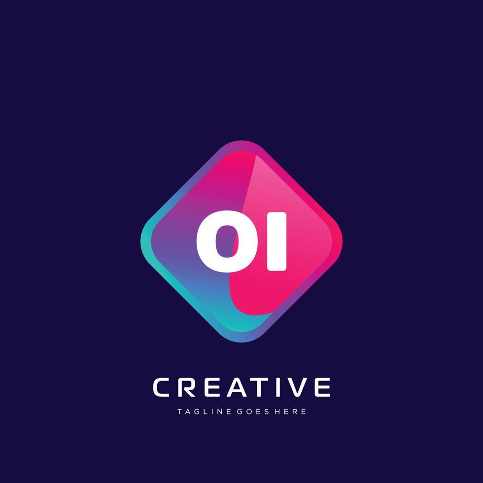 OI initial logo With Colorful template vector. vector
