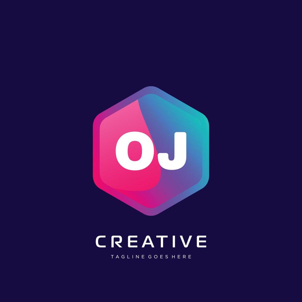 OJ initial logo With Colorful template vector. vector