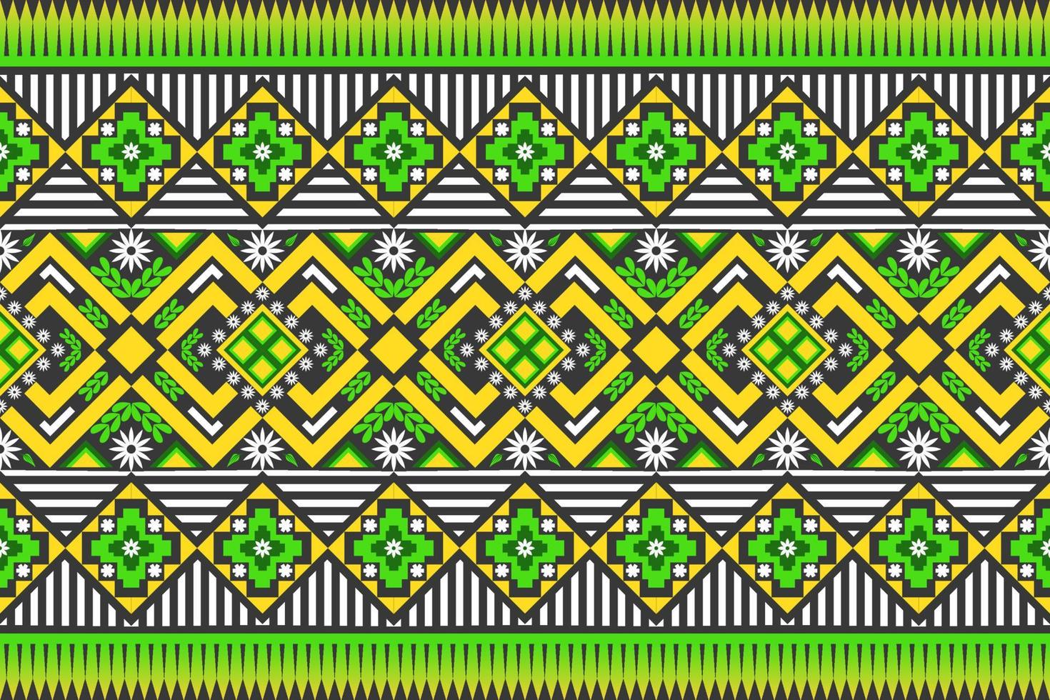 Colorful geometric ethnic seamless pattern designed for background, wallpaper, traditional clothing, carpet, curtain, and home decoration. vector