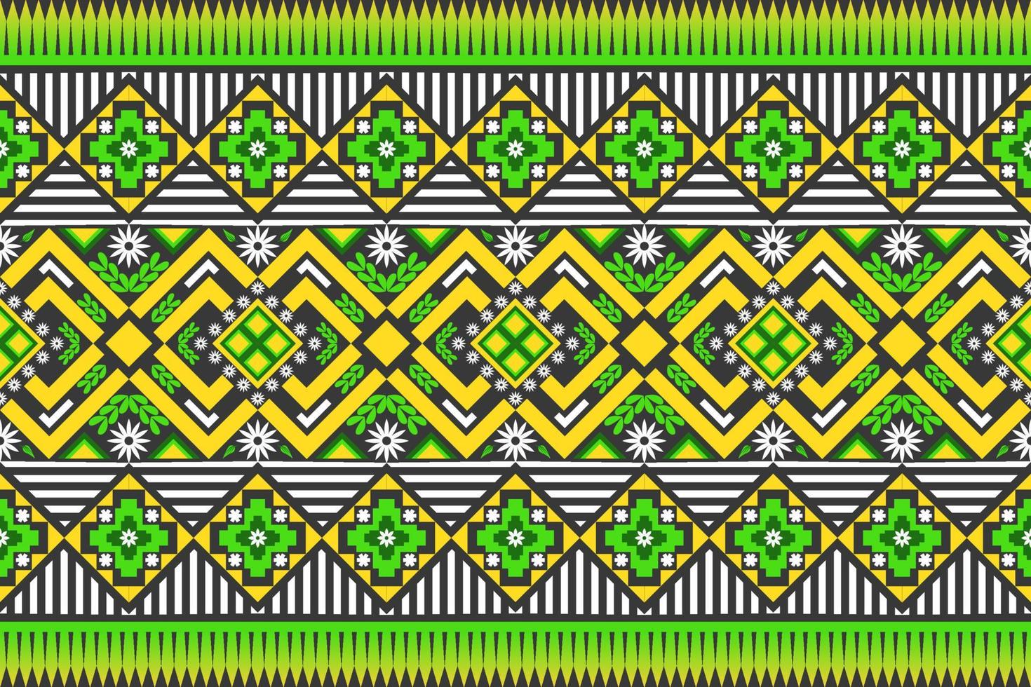 Colorful geometric ethnic seamless pattern designed for background, wallpaper, traditional clothing, carpet, curtain, and home decoration. vector