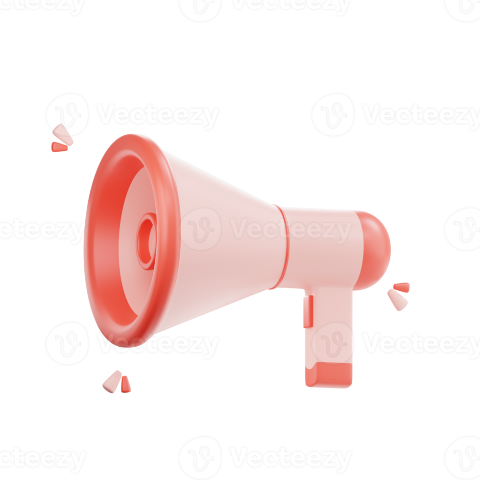 3D render Megaphone speaker or loudspeaker notification. Marketing time concept. png