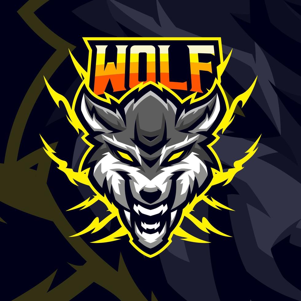 Wolf logo mascot illustration premium vector