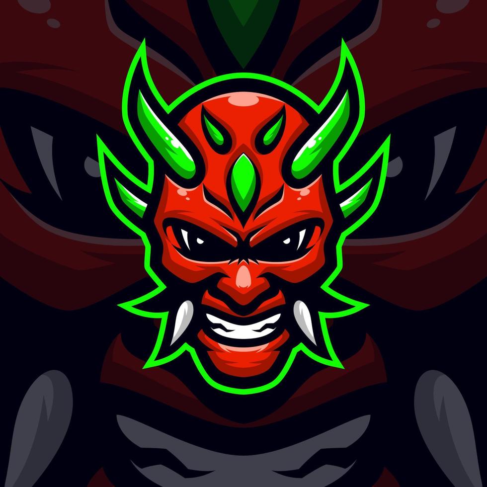 oni mascota logo deporte prima vector