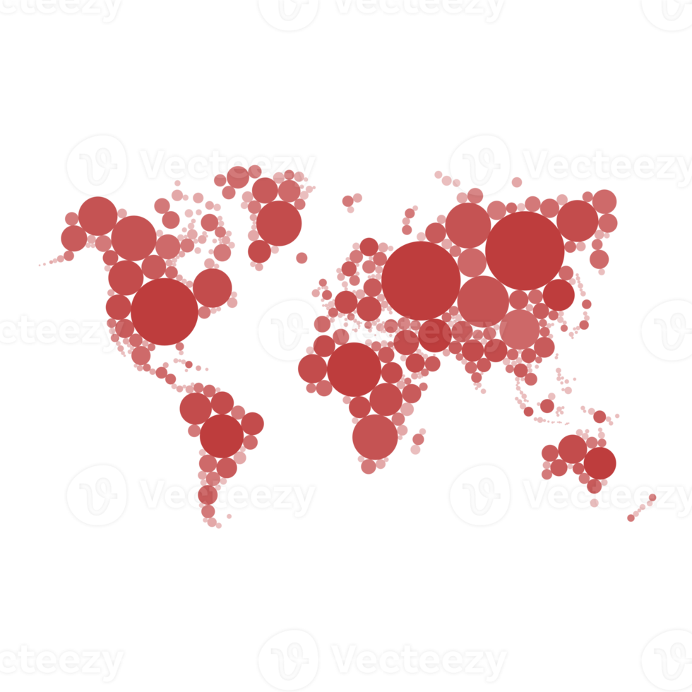 wereld kaart cirkel en punt ontwerp png