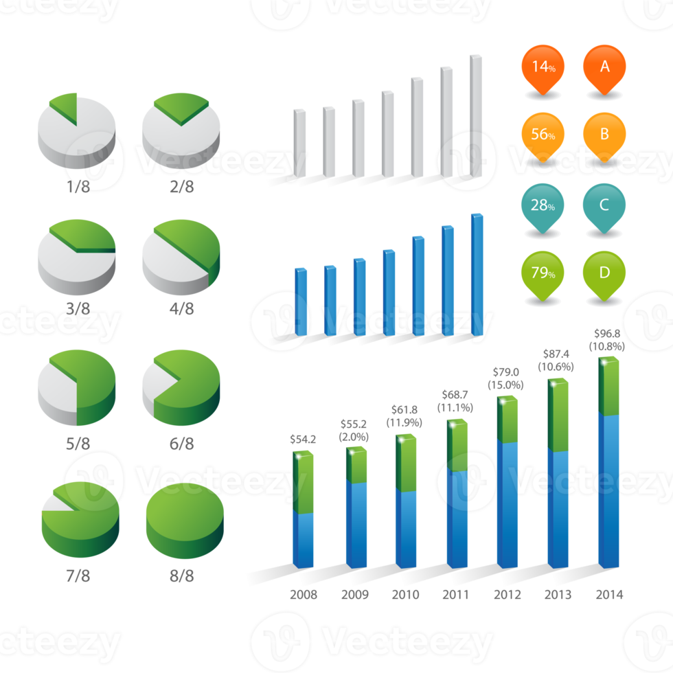 Full color info graphic elements png