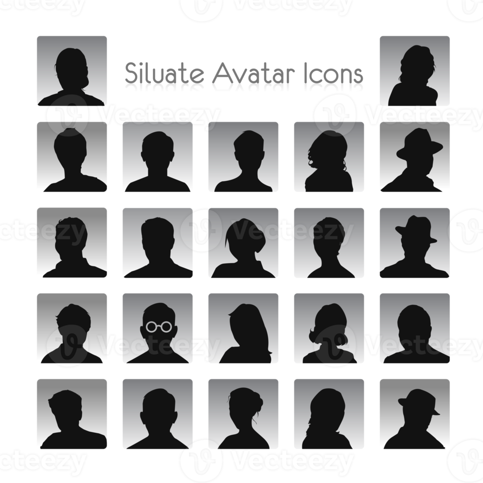 Set of avatar silhouettes png