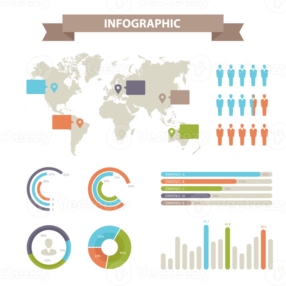 voll Farbe die Info Grafik Elemente png