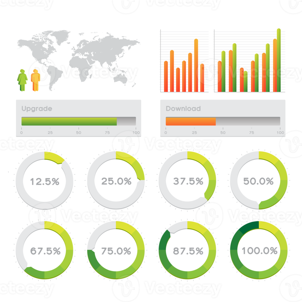 Full color info graphic elements png