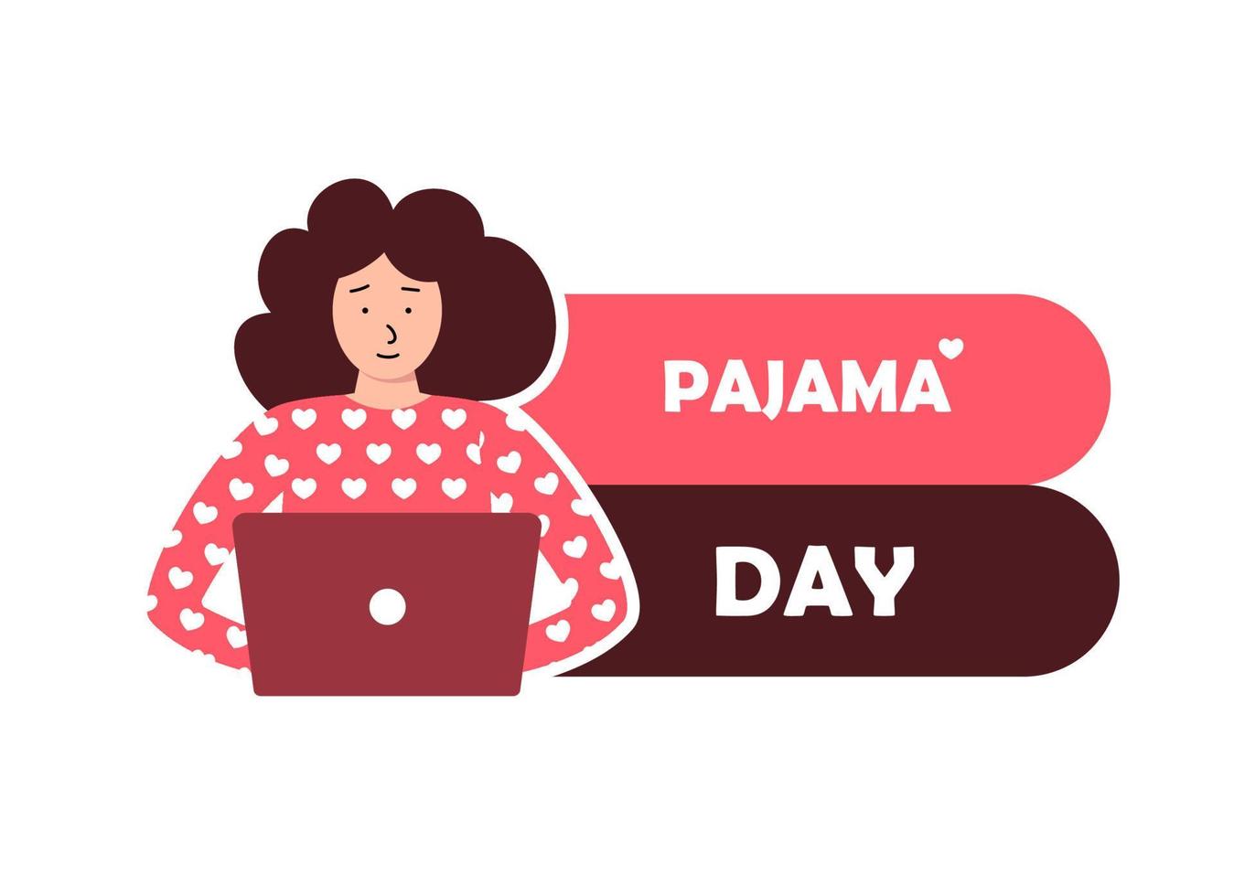 Wear Pajamas to Work Day. Office workers in good mood. April event vector