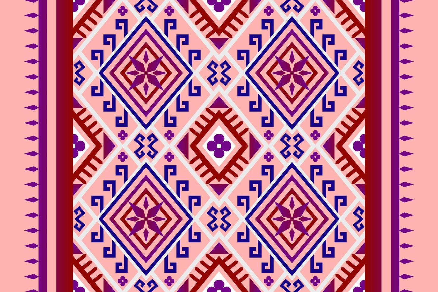 Colorful geometric ethnic seamless pattern designed for background, wallpaper, traditional clothing, carpet, curtain, and home decoration. vector